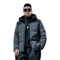 GxxH2022大码男装羽绒服加肥加大号冬季肥佬工装潮牌抗寒连帽外套