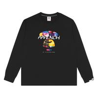 Aape 旗舰店男装秋冬撞色迷彩拼接猿颜字母印花长袖T恤0825XXH