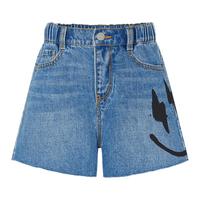 little MO&Co.little moco童装23夏装新款男女童棉磨破牛仔短裤子KBC2SOT037 牛仔蓝色 1