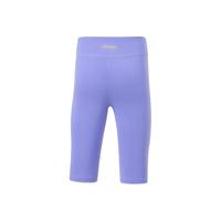 李宁 LI-NING童装儿童运动紧身短裤2023年夏款女小大童训练系列四面高弹舒适速干凉爽短裤子YUST016-2荧光绣蓝紫160