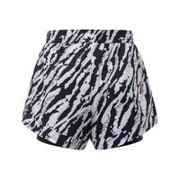 李宁 LI-NING童装女大童2023新品跑步系列反光运动短裤YKST030 黑色虎纹满印黑色-1 130