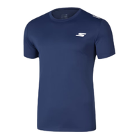 Skechers斯凯奇速干T恤男2023夏季新品运动跑步健身训练服短袖速干衣冰丝 P222M115-007D 中世纪蓝 M