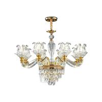 羽良 欧式吊顶轻奢led水晶客厅灯广东中山奢华大厅灯大气家用餐厅灯具 8头全光谱三色灯泡