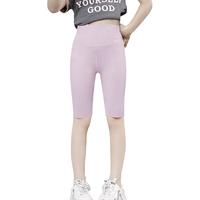 智友伴女童五分鲨鱼裤夏季薄款儿童瑜伽芭比中裤子宝宝打底短裤 紫