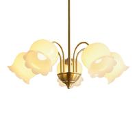 鹿家良品(LUUGAA)原创奶油风全铜树脂客厅餐厅卧室轻奢铃兰吊灯 铃兰吊灯吸顶款55CM3头三色光