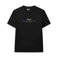 斐乐(FILA)男短袖运动T恤2023春夏季新款复古休闲圆领打底套头上衣 黑色- BK 165/88A/S