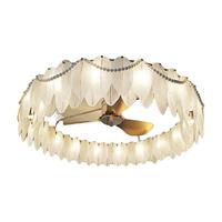 羽良高端客厅风扇灯羽毛吊灯2023新款法式轻奢大气吊扇灯家用电扇灯具 羽毛100*53cm-三色