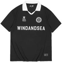 卡尔美（KELME） × WIND AND SEA 潮牌联名款 Blokecore足球短袖POLO衫男翻领T恤 黑色 M