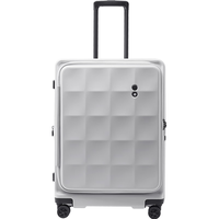 愛可樂 ECHOLAC  前开盖大容量行李箱方格高端商务拉杆箱可登机密码箱TSA旅行箱263 雾霭灰 20英寸