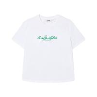 FILA 斐乐 女子短袖T恤2023秋季新款时尚休闲简约圆领上衣 标准白-WT 160/80A/S