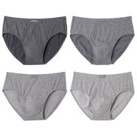 浪莎(LangSha)男士内裤裤三角裤男5A抗菌新疆棉高品质大码青年短裤中腰男式裤衩 黑花灰+深花灰+浅花灰+中花灰 XL
