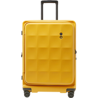 愛可樂 ECHOLAC  前开盖大容量行李箱方格高端商务拉杆箱可登机密码箱TSA旅行箱263 日光黄 20英寸