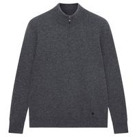 鄂尔多斯1980秋冬纯羊绒半高领虚提简约上衣男修身羊绒衫 深灰-25 2XL 185/104A