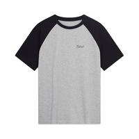 gxgjeansgxg.jeans男装短袖T恤男 250g重磅t2023年夏季新款撞色插肩袖体恤 麻灰色 170/M