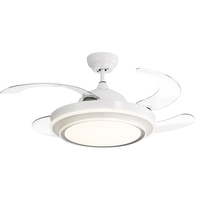 永怡御风隐形风扇灯2023新款吊扇灯家用简约变频大风力餐厅客厅电扇吊灯 44寸白/变频6档/正反转/48W三色