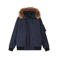 网易严选 男女同款鹅绒飞行员羽绒服 地表强温-30℃强势抗寒 秋冬加厚保暖发热防风防水真毛领 空青 L(175/96A),网易严选 -30℃抗寒 男女同款地表强温飞行员鹅绒服 空青 L(175/96A)