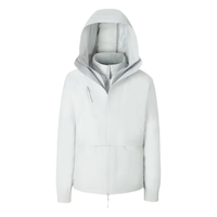 波司登羽绒服女冬季舒适户外短款保暖90鹅绒薄款外套B20142438 欧姆灰8262 165/88A