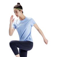 鸿星尔克2023夏季健身女士短袖冰感清凉透气T恤宽松圆领速干上衣