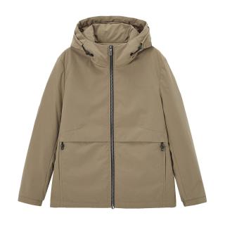 雪中飞 SNOWFLYING2022秋冬男连帽潮流保暖商务夹克短款羽绒服X00140007 170/88A 典雅灰|8310