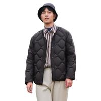TANBOER 坦博尔 秋冬新款羽绒服男轻薄保暖时尚休闲菱格纹TA330023 黑/褐色