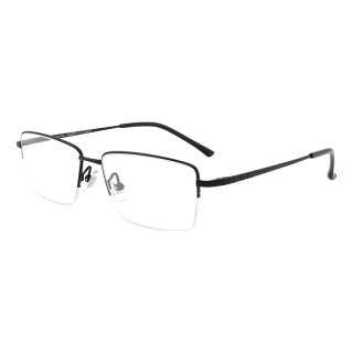 依视路（ESSILOR） 商务男镜架时尚镜框女配依视路镜片光学近视眼镜网上配镜 金属-全框-2054BK-黑色 镜框+依视路A4防蓝光1.74定制片