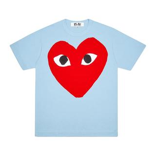 COMME des GARÇONSCOMME DES GARCONS川久保玲CDG PLAY新潮彩色大爱心印花休闲短袖t恤男女款 天蓝色 女M