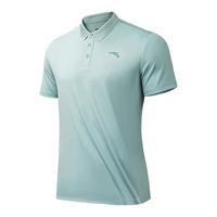 安踏(ANTA)短袖t恤男POLO衫2023夏季青年男士翻领商务休闲半袖羽毛球服 -3豆灰色 XS/160