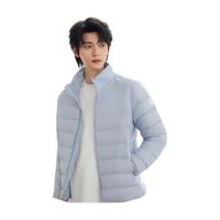 鸭鸭羽绒服鸭鸭(YAYA)轻薄款羽绒服男士短款2023秋冬时尚休闲立领保暖外套HY 浅蓝色 170/88A(M)