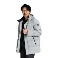 BOSIDENG 波司登 经典休闲男冬季外套短款羽绒服御寒保暖连帽羽绒服90绒B00145121E 银石灰8166