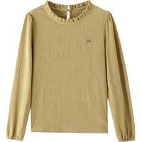 恒源祥长袖t恤女2023春秋女士圆领宽松高档上衣打底衫品牌衣服Z8661 黄色 XL