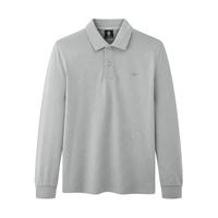 七匹狼长袖T恤男暗纹提花Polo体恤衫男装衣服 003(中灰) 180/96A/XXL
