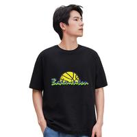 JEANSWEST 真维斯 男女同款T恤休闲简约纯棉T恤印花短袖衫YU 黑色2010 175/96A/M