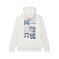 FILA斐乐xTHE MET男子针织连帽卫衣2023冬基础简约莫奈印花上衣 云菇白-WT 170/92A/M
