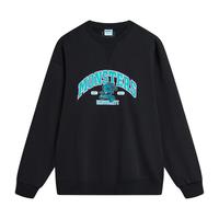 李宁 LI-NING丨迪士尼怪兽大学系列加绒保暖卫衣男女秋冬运动上衣AWDT813 【加绒】黑色-1 3XL