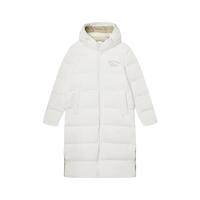 FILA 斐乐 款羽绒服冬季男女装长款保暖外套加厚上衣 水乳白-IV 160/84A/XS