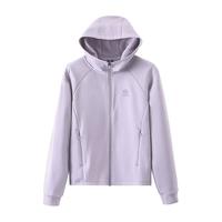 骆驼 CAMEL连帽薄款卫衣女运动休闲跑步防风拉链开衫外套男 J33CABH041，华芙紫，女 S