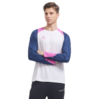 卡尔美(KELME)长袖运动T恤男足球训练服跑步长T打底衫圆领上衣 白色 M