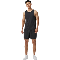 DECATHLON 迪卡侬 运动短裤男夏速干宽松透气跑套装训练篮球裤速干裤MSGS 黑色背心+黑色短裤 M