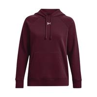 安德玛 UNDERARMOUR）秋冬Rival女子抓绒连帽训练运动卫衣1379500 栗色600 L