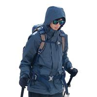 DECATHLON 迪卡侬 冲锋衣三合一女外套秋冬户外登山外套夹克羽绒内胆可拆卸羽绒服男 雾霾蓝-男款 XL