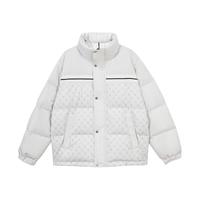 杰克·琼斯(JACK&JONES)2023冬男百搭简约时尚通勤字母立领保暖羽绒服外套223412063 缎白色C43 175/96A/M