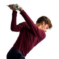 迪卡侬（DECATHLON）polo长袖polo衫男T恤男士翻领宽松保罗大码男装秋INESIS 酒红色 180/100A/L