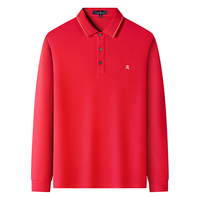 【长绒棉&保暖舒适】秋冬季棉质长袖翻领Polo衫男T恤MTG
