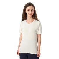 宜而爽 天竹纤维抑菌女士T恤打底衫宽松透气睡衣四季基础打底内衣 竹纤维抑菌女士打底衫 白色 L/165