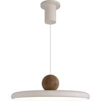 奥朵2023餐厅灯创意飞碟餐桌吊灯现代简约饭厅原木风护眼灯具 【奶白+胡桃木】37W-三色调光