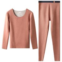 恒源祥蚕丝德绒保暖内衣女士内穿发热无痕打底衫秋衣秋裤套装冬季