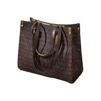 奥康 包包女包新潮复古印花双色大容量托特包洋气手提包OL通勤包单肩包女友 咖色配土黄色