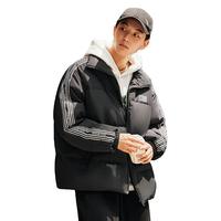 ANTA 安踏 国潮羽绒服丨短款三防抗寒羽绒服男女同款冬季保暖立领风衣棉服 基础黑-3 L