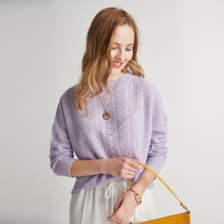 PALUOPO 帕罗 100%山羊绒 淑女宽松气质针织羊绒衫女