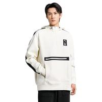 PUMA 彪马 弹力顺滑男款柔软保暖透气舒适半拉链长袖连帽卫衣